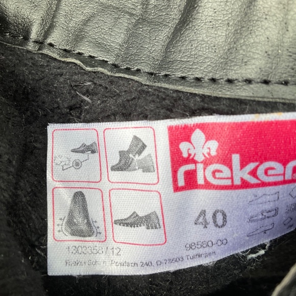 Rieker Black Leather Ankle Boot, size 40 - Picture 2 of 8